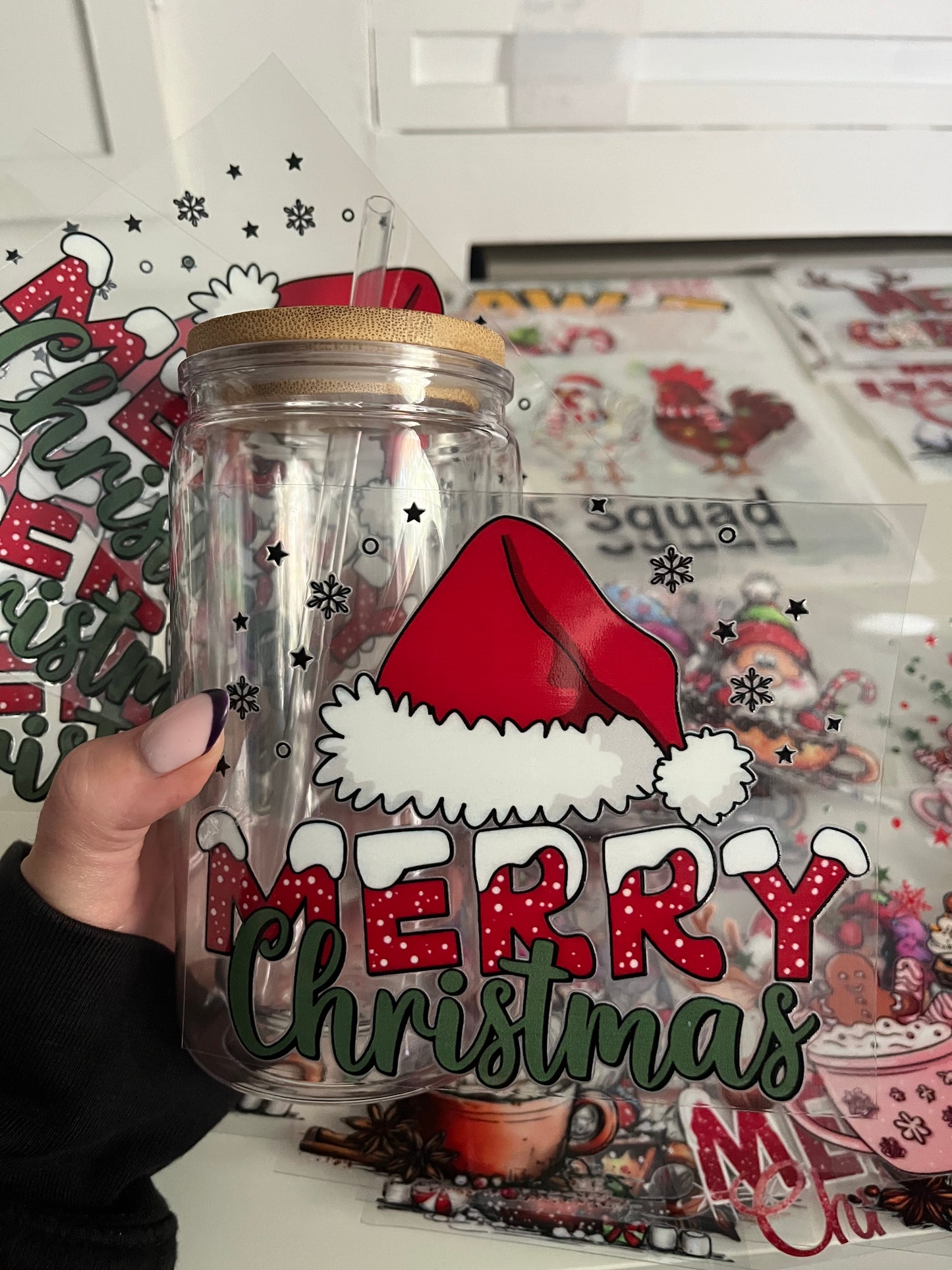 Christmas UVDTF transfer Merry Christmas #1 (Transfer only)